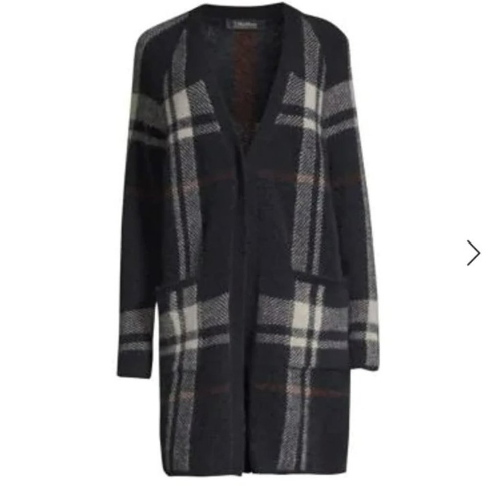 Max Mara Wool Mohair Nero Umido Knitted Cardigan Sweater. M